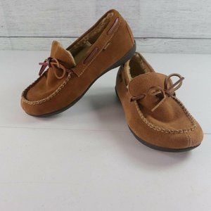 Vionic Dewey Mens Brown Slip On Moccasin Slippers